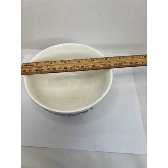 Cereal Killer Bowl Ceramic Novelty Skull Pattern Red White Black Round - Picture 4 of 6